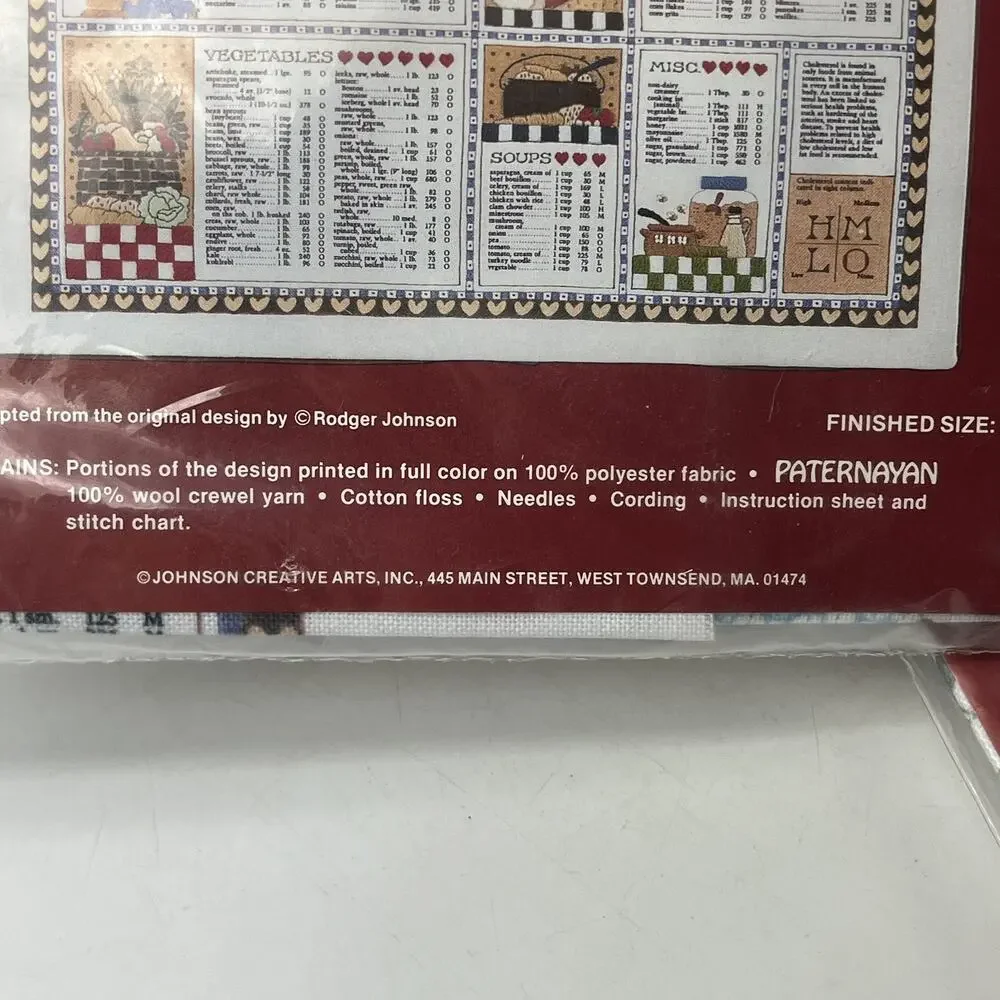 Needle Treasures Vintage Crewel Embroidery Kit Lot 2 Calories Herbs Spices 20x28